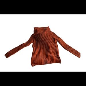 Burnt orange loose turtleneck sweater